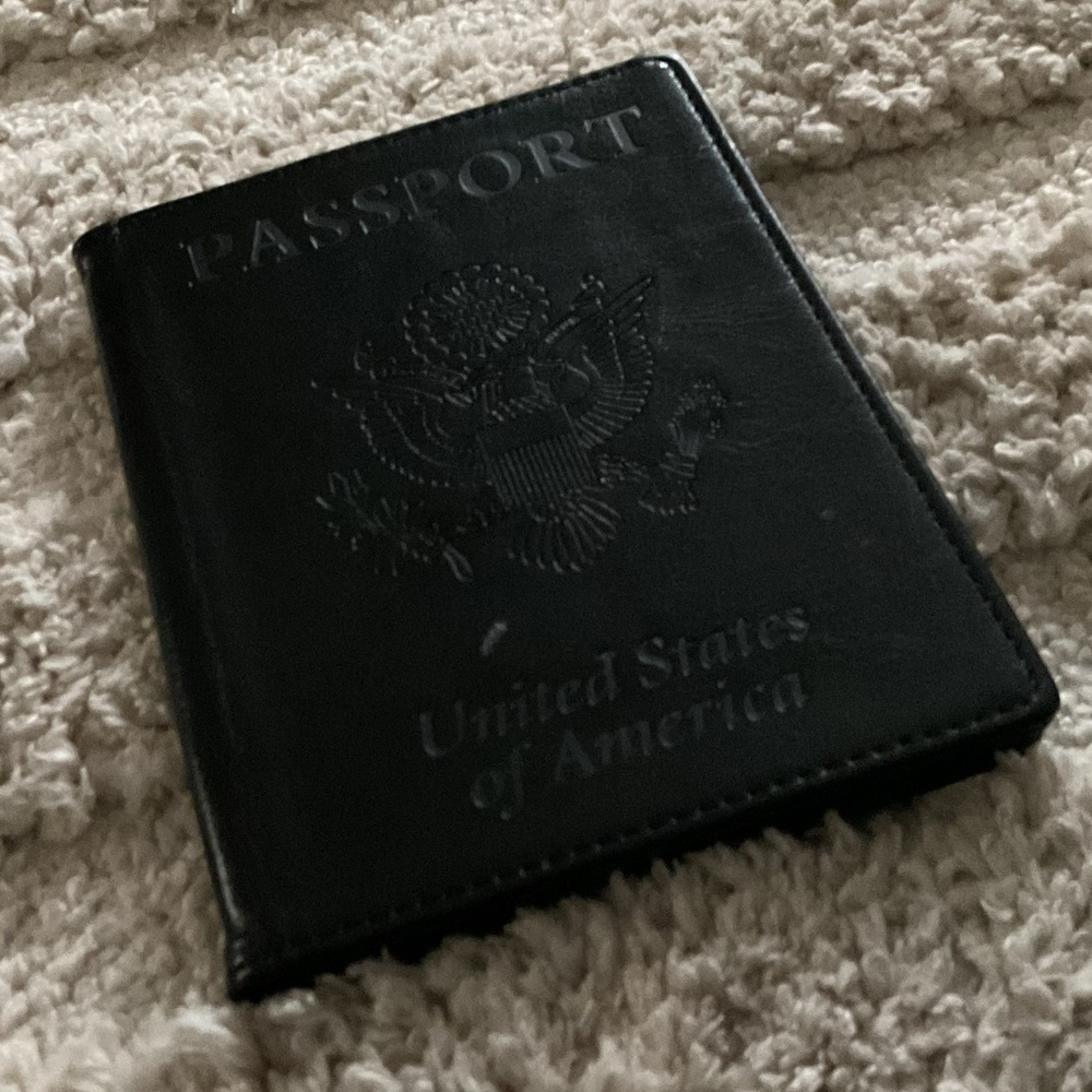 Black passport case